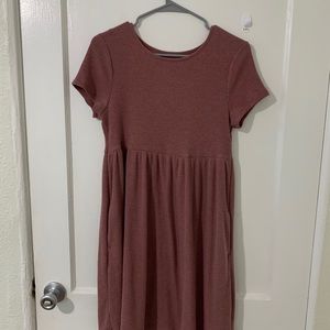 Pink shirt sleeve dress